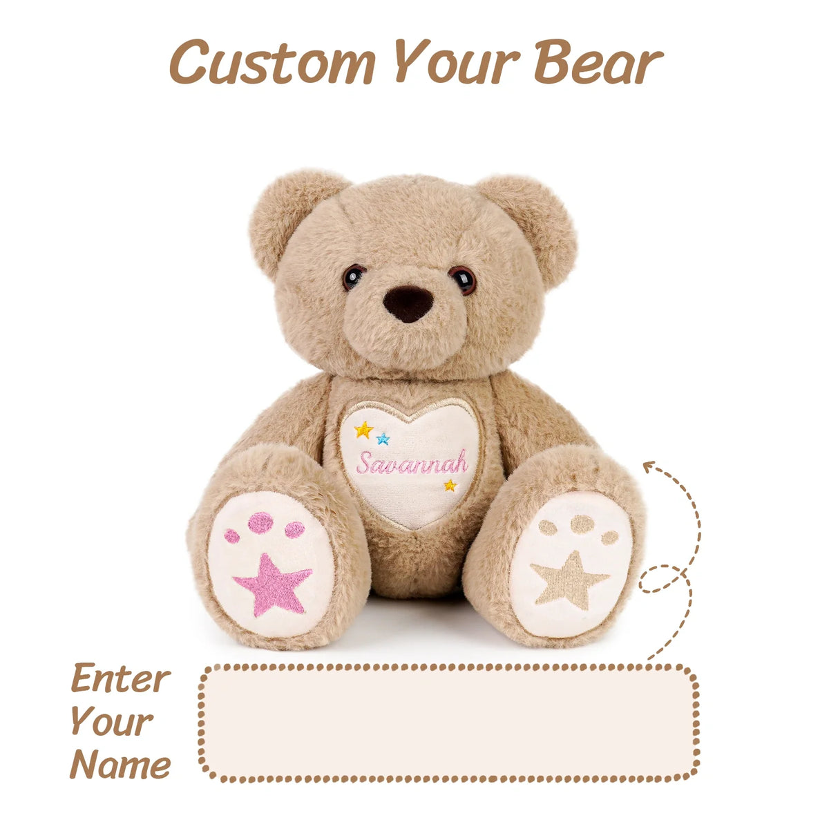 Starlight Teddy Bear - Short-Pile Fur - Personalized Gift